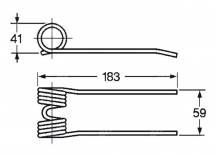 Obrázek k výrobku 57789 - Pružina sběrače a balíkovače 41x59x183