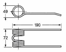 Obrázek k výrobku 57827 - Pružina sběrače a balíkovače 49x72x190