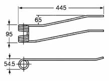 Obrázek k výrobku 57550 - Pružina shrnovače 54,5x95x445