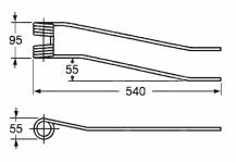 Obrázek k výrobku 57719 - Pružina shrnovače 55x95x540