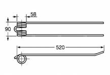 Obrázek k výrobku 57597 - Pružina shrnovače 58x90x520