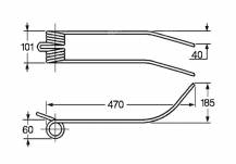 Obrázek k výrobku 57588 - Pružina shrnovače 60x101x470