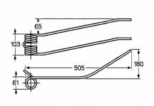 Obrázek k výrobku 57721 - Pružina shrnovače 61x103x505