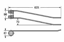 Obrázek k výrobku 57685 - Pružina shrnovače 61x96x625