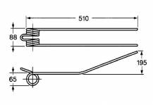 Obrázek k výrobku 57682 - Pružina shrnovače 65x88x510