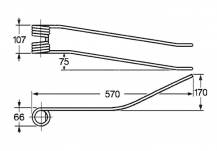 Obrázek k výrobku 57556 - Pružina shrnovače 66x107x570