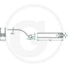 Obrázek k výrobku 24484 - Pružina shrnovače FELLA - Turbo TS 425, TS 455, TS 781, TS 1600 Hydro