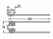 Obrázek k výrobku 57614 - Pružina shrnovače, obraceče 37x79x265