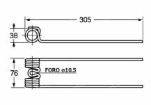 Obrázek k výrobku 57607 - Pružina shrnovače, obraceče 38x76x305