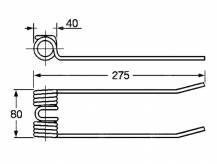 Obrázek k výrobku 57621 - Pružina shrnovače, obraceče 40x80x275