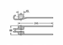 Obrázek k výrobku 57737 - Pružina shrnovače, obraceče 45x66x245
