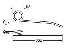 Obrázek k výrobku 57622 - Pružina shrnovače, obraceče 52x230