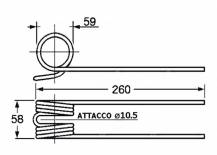 Obrázek k výrobku 57610 - Pružina shrnovače, obraceče 59x58x260