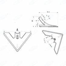 Obrázek k výrobku 61408 - radlička, šíře 250 mm/2 díry/materiál 6 mm