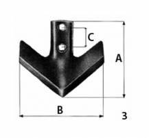 Obrázek k výrobku 51853 - radlička, šíře 255 mm/2 díry/materiál 8 mm
