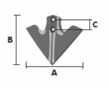 Obrázek k výrobku 53447 - radlička, šíře 280 mm/2 díry/materiál 6 mm