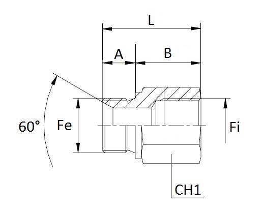 Specifikace - Rovný propojovací adaptér samec samice 1/2" x 1/4"