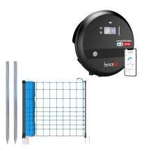 Obrázek k výrobku 125117 - Sada pro elektrický ohradník s modrou sítí 120 cm proti vlkům + DUO LTE zdroj s výkonem 8 J