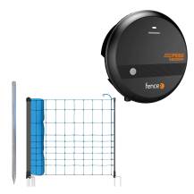 Obrázek k výrobku 125115 - Sada pro elektrický ohradník s modrou sítí 120 cm proti vlkům + síťový zdroj s vysokým napětím