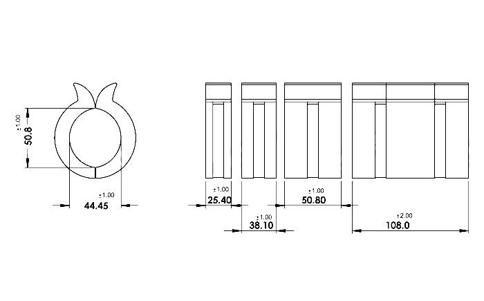 Obrázek k výrobku 28025 - Sada regulačních vložek pro pístnice 45 - 50 mm
