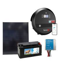 Obrázek k výrobku 125110 - Sada solární elektrický LTE ohradník s výkonem 15 J, solární panel 200 W, regulátor a 12V baterie 95 Ah