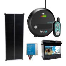 Obrázek k výrobku 120213 - Sada solární elektrický ohradník, 7J zdroj s dálkovým ovladačem, panel 100 W, regulátor a baterie 44 Ah