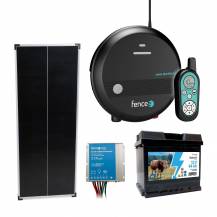 Obrázek k výrobku 120213 - Sada solární elektrický ohradník, 7J zdroj s dálkovým ovladačem, panel 100 W, regulátor a baterie 44 Ah