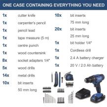 Obrázek k výrobku 91949 - Scheppach C-DTB74/1-Xaku 20 V IXES set vrtacího šroubováku a 74 ks příslušenství