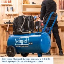 Obrázek k výrobku 74488 - Scheppach HC 51 Sitichý bezolejový dvouválcový kompresor 50 l