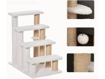 Obrázek k výrobku 125818 - Schůdky pro psy a kočky PAWHUT D06-093, bílé, 60x40x64 cm