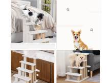 Obrázek k výrobku 125818 - Schůdky pro psy a kočky PAWHUT D06-093, bílé, 60x40x64 cm