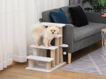 Obrázek k výrobku 125818 - Schůdky pro psy a kočky PAWHUT D06-093, bílé, 60x40x64 cm