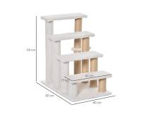 Obrázek k výrobku 125818 - Schůdky pro psy a kočky PAWHUT D06-093, bílé, 60x40x64 cm