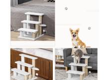 Obrázek k výrobku 125819 - Schůdky pro psy a kočky PAWHUT D06-093V01, bílé, 45x40x48 cm