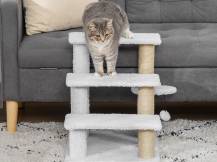 Obrázek k výrobku 125819 - Schůdky pro psy a kočky PAWHUT D06-093V01, bílé, 45x40x48 cm