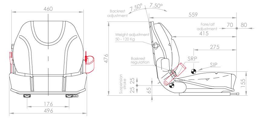Obrázek k výrobku 0 - Sedačka pro průmyslové stroje MUL020