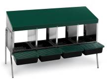 Obrázek k výrobku 125839 - Snáškové hnízdo pro slepice se sběrným košíkem na vejce GAUN 10107 čtyřmístné na nožičkách