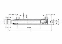 Obrázek k výrobku 60011 - Standardní dvoučinný hydraulický válec 40/25/400 - 570 mm