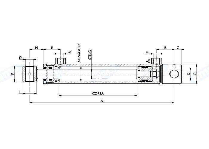 Obrázek k výrobku 23649 - Standardní dvoučinný hydraulický válec 525mm