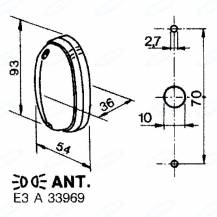 Obrázek k výrobku 3690 - Světlo oranžové obrysové 54x94 mm 12v 5W