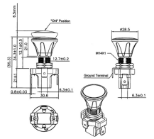 Obrázek k výrobku 63098 - Tahový vypínač s červenou LED kontrolkou