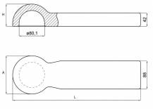 Obrázek k výrobku 62276 - Tažné oko s kulovou spojkou 80 mm