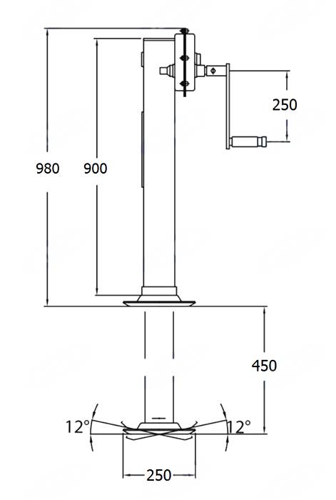 Obrázek k výrobku 35789 - Teleskopická noha pro dvounápravové vleky 2