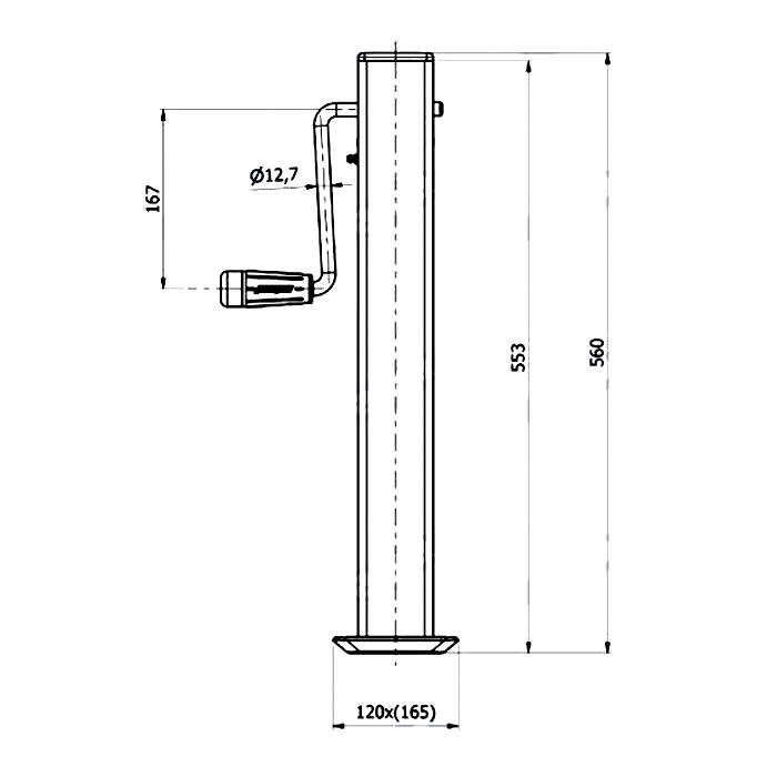 Obrázek k výrobku 0 - Teleskopická noha s boční klikou 1500 kg
