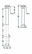 Obrázek k výrobku 62640 - Teleskopická noha s boční klikou 4500 kg