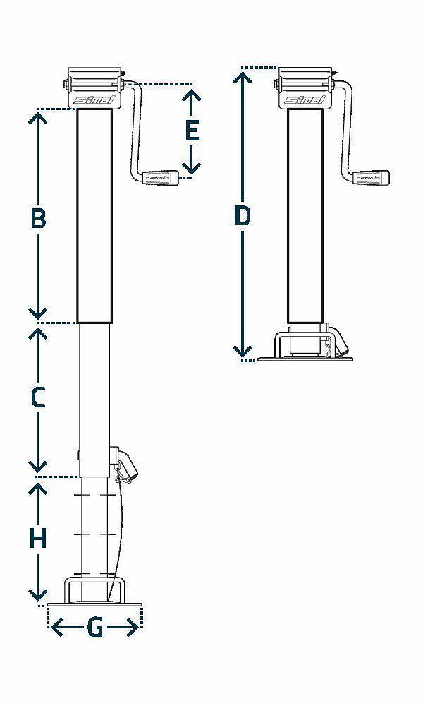 Obrázek k výrobku 0 - Teleskopická noha s boční klikou 4500 kg