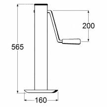 Obrázek k výrobku 54889 - Teleskopická noha s boční klikou 800 kg