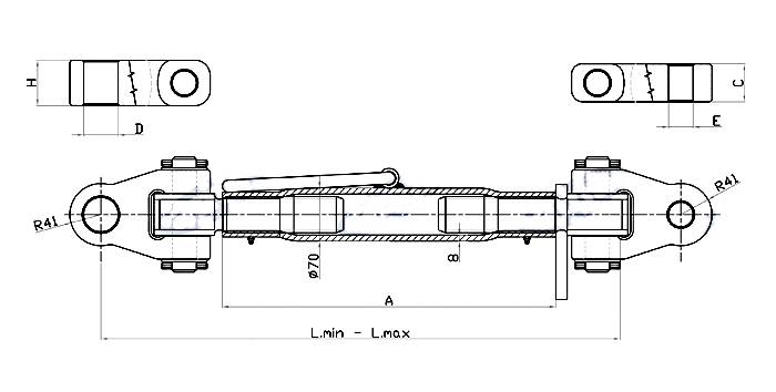 Obrázek k výrobku 0 - Třetí bod KLOUB/KLOUB kat.3/4, 615-775mm
