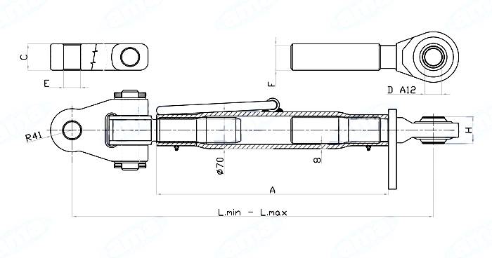 Obrázek k výrobku 0 - Třetí bod OKO/KLOUB kat.3, 585-795mm