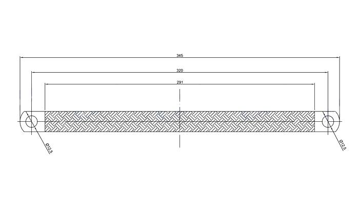 Obrázek k výrobku 0 - Ukostřovací pásek 320 mm/50 mm²/díra 12,5/12,5 mm